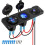 12V QC3.0 USB Car Charger Panel with Cigarette Lighter Socket, LED Voltmeter and Rocker Switch, Black 1