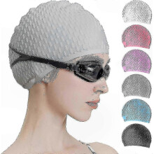 Waterproof Silicone Cap for Curly, Short, and Medium Hair - Unisex Swimming and Shower Essential