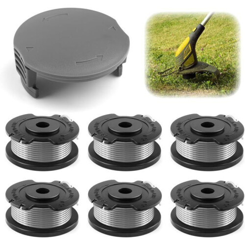 6 Pack Trimmer Line Spools 1.65 mm x 6 m Replacement Spool with Cover for Hedge Trimmer