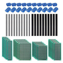 Double Sided PCB Prototype Boards 20 Pcs with Screw Terminal Blocks and Male Female Connectors