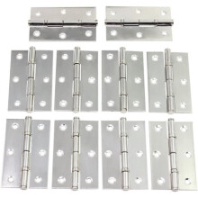 Pack of 10 Stainless Steel Folding Hinges 2 Inch with 60 Screws for Cabinets and Boxes