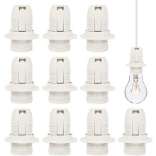 10 Pack E14 Lamp Holder Plastic 250V 2A Vintage Bulb Socket Adapter, White