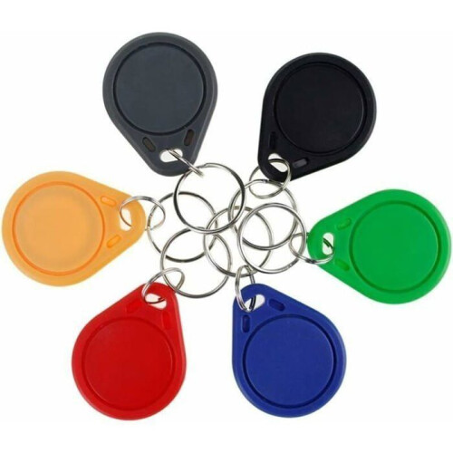 10 Pack RFID 13.56MHz Programmable Key Tags, Writable CUID Chip, Black, for Access Control