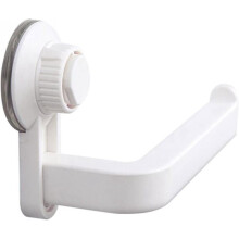 Self Adhesive Toilet Paper Roll Holder, No Drill Suction Cup Toilet Roll Holder, White Wall Mounted Bathroom Storage