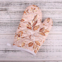 (maple leaf) Heat Resistant Cotton Baking Gloves Non-Slip Oven Mitts