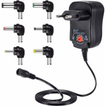 Universal 12W AC to DC Power Adapter 3V 4.5V 5V 6V 7.5V 9V 12V Charger Transformer, Black