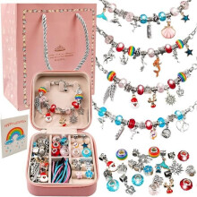 Kit infantil para fazer pulseiras com miçangas, conjunto de artesanato para meninas, presente de aniversário para meninas de 8 a 12 anos.