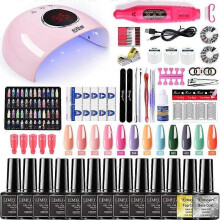 Manicure Set for Nail Extensions Gel Nail Polish Set Poly Nail Gel Set with Nail Lamp Kits Nail Tools Set 10
