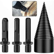 Wood Splitting Drill Bit - 42mm Cone Bit with Hex, Square, Round Shank for Wood Cutting Tools
