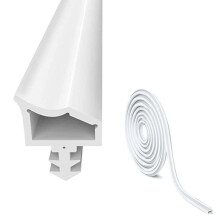 Door Seal Rubber Strip 15M White, 4mm Groove Width 7mm Depth, 12mm Fold Edge
