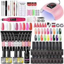 Poly Nail Gel Set for Nail Extensions Gel Nail Polish Set with LED Nail Dryer Manicure Set Kit 3