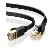 Cabo Ethernet Cat 7 de 10m com conector RJ45 de alta velocidade (10Gbps, 600MHz, 8P8C) compatível com roteador, modem, switch e TV.