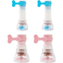4 Pieces 360 Degree Rotating Faucet Filter, Water Saving Tap Aerator, Splash Proof Bathroom Sink Accessory, Blue