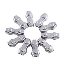 Pack of 10 Stainless Steel M3 Duplex Wire Rope Clips, 2-Post Cable Clamps for Wire Ropes and Sail Rigging