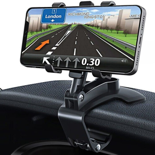 Suporte para celular veicular com rotação de 360 graus, compatível com GPS e smartphones de 4,0 a 7,0 polegadas, preto.