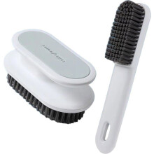 Soft Bristle Laundry Brush, Stain Removal Brush for Shoes, Cleaning Supply Set, 2 Pack, White, Durable Household Cleanin