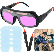 Solar Auto Darkening Welding Goggles Adjustable Protective Eyewear for Welding and Cutting
