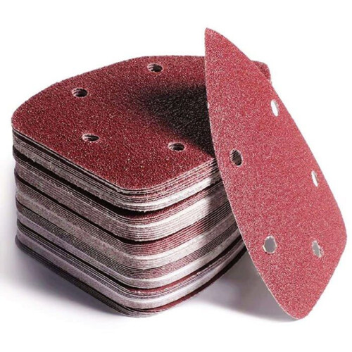 60 Pcs Mouse Detail Sanding Sheets, 5 Hole Hook and Loop Assorted Grit Abrasives 14 x 9 cm