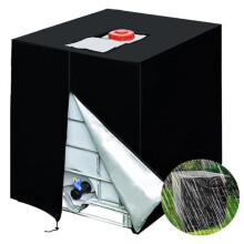 1000L IBC Water Tank Cover, Solar Protective Cover for Rainwater Reservoir, 116 x 100 x 120 cm, Black