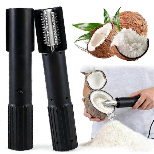 (Black) Portable Electric Coconut Grater for Home and Kitchen Use