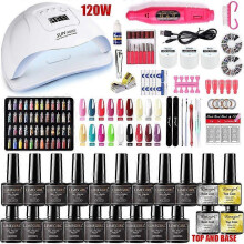 Manicure Set for Nail Extensions Gel Nail Polish Set Poly Nail Gel Set with Nail Lamp Kits Nail Tools Set 1