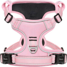 Pettorina per cani di piccola, media e grande taglia, imbottita, regolabile e riflettente, rosa, taglia S