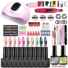 (LH04-2) Manicure Set With 120/75W/54W Led Nail Lamp Nail Set 35000RPM Nail drill Machine 30/24 Color