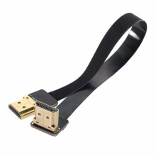 Cabo HDMI macho para macho plano de 90 graus FPC para fotografia aérea FPV, multicóptero e HDTV, 20 cm