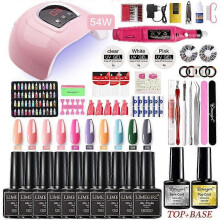 (LH04-3) Manicure Set With 120/75W/54W Led Nail Lamp Nail Set 35000RPM Nail drill Machine 30/24 Color