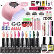 (LH02-1) Manicure Set With 120/75W/54W Led Nail Lamp Nail Set 35000RPM Nail drill Machine 30/24 Color
