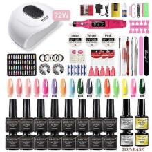 (LH03-3) Manicure Set With 120/75W/54W Led Nail Lamp Nail Set 35000RPM Nail drill Machine 30/24 Color