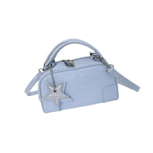 Modern PU Leather Handbag for Women Shoulder Bag-light blue