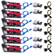 6PCS PCI-E Riser Card USB VER009S predlžovací kábel adaptér PCI-E 1X až 16X predlžovací kábel grafickej karty