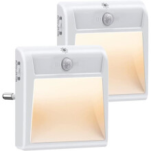 LED nočné svetlo, balenie 2 kusov, teplá biela, senzor pohybu, 3 režimy svietenia, zapojenie do zásuvky, na chodbu, do spálne