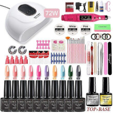 (LH02-2) Manicure Set With 120/75W/54W Led Nail Lamp Nail Set 35000RPM Nail drill Machine 30/24 Color