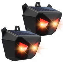Repelente solar de animais com luzes LED vermelhas, à prova d'água, para uso externo.