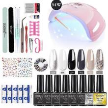 (ZH143-2) Manicure Set With 120/75W/54W Led Nail Lamp Nail Set 35000RPM Nail drill Machine 30/24 Color