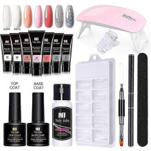 Poly Nail Gel Set 6W LED Lamp Full Manicure Kit Quick Extension Nails Building Fingertips Polygels Tool Kit 3
