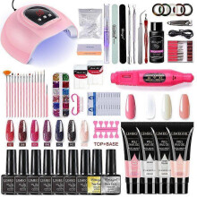 Nail Set with 3 In 1 Nail Art Machine Set Gel Nail Polish Kit Nail Lamp Nail Drill Manicure Vacuum Cleaner Sets H