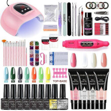 Nail Set with 3 In 1 Nail Art Machine Set Gel Nail Polish Kit Nail Lamp Nail Drill Manicure Vacuum Cleaner Sets E