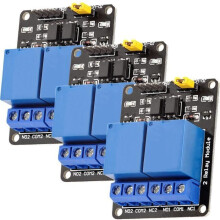 Balenie 3 ks 2-kanálových 5V reléových modulov s optočlenom, nízkoúrovňové spúšťanie, kompatibilné s Arduino a Raspberry Pi, obsahuje...