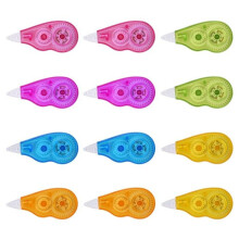Conjunto de 12 mini fitas corretivas de bolso, 4 m x 5 mm, rolo corretivo de fácil aplicação para escritório e escola.