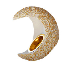 Moon Incense Burner Relieve Stress Exquisite Resin Incense Burner Decorative Incense Burner for Meditation Room White