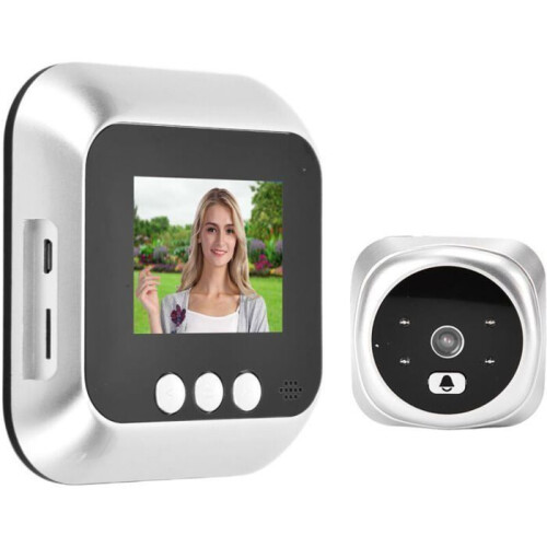 Campainha de vídeo digital inteligente com visão noturna e lente grande angular, resistente às intempéries.