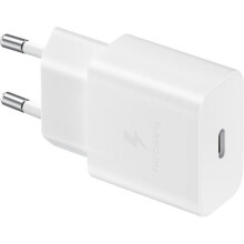 Caricabatterie da parete USB C da 15 W, bianco, compatto, adattatore di ricarica rapida per telefoni, tablet e accessori.