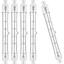 Paquete de 5 bombillas halógenas R7S de 118 mm, 300 W, 230 V, regulables, tipo varilla, para iluminación del hogar.