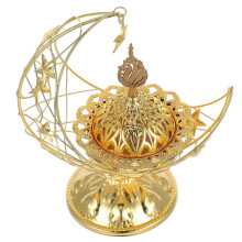 Arabic Moon Incense Burner Middle Eastern Metal Censer for Aromatherapy