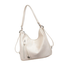 Wasserabweisender PU-Tagesrucksack mit-Beige