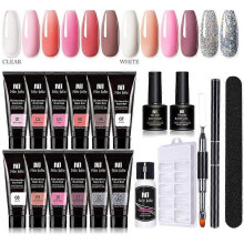 Poly Nail Gel Set 6W LED Lamp Full Manicure Kit Quick Extension Nails Building Fingertips Polygels Tool Kit 8