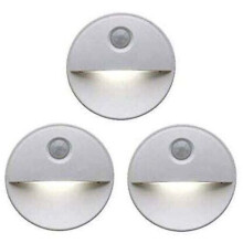 Luce notturna a LED con sensore di movimento, luce bianca calda, senza fili e alimentata a batteria, ideale per camere da letto e corridoi.